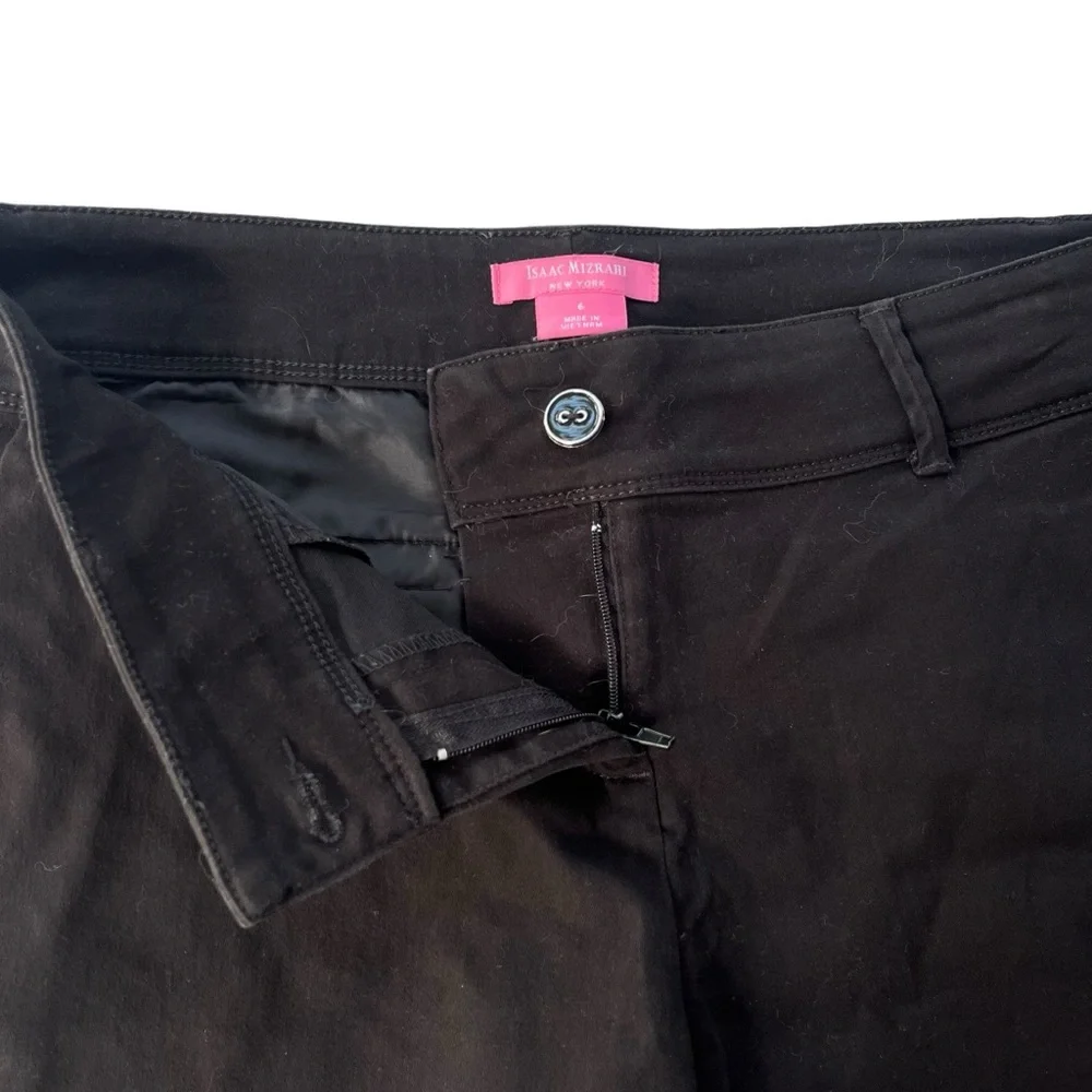 Isaac Mizrahi New York Womens Sz 6 Black Cotton Tailored Flat Front Dress Shorts